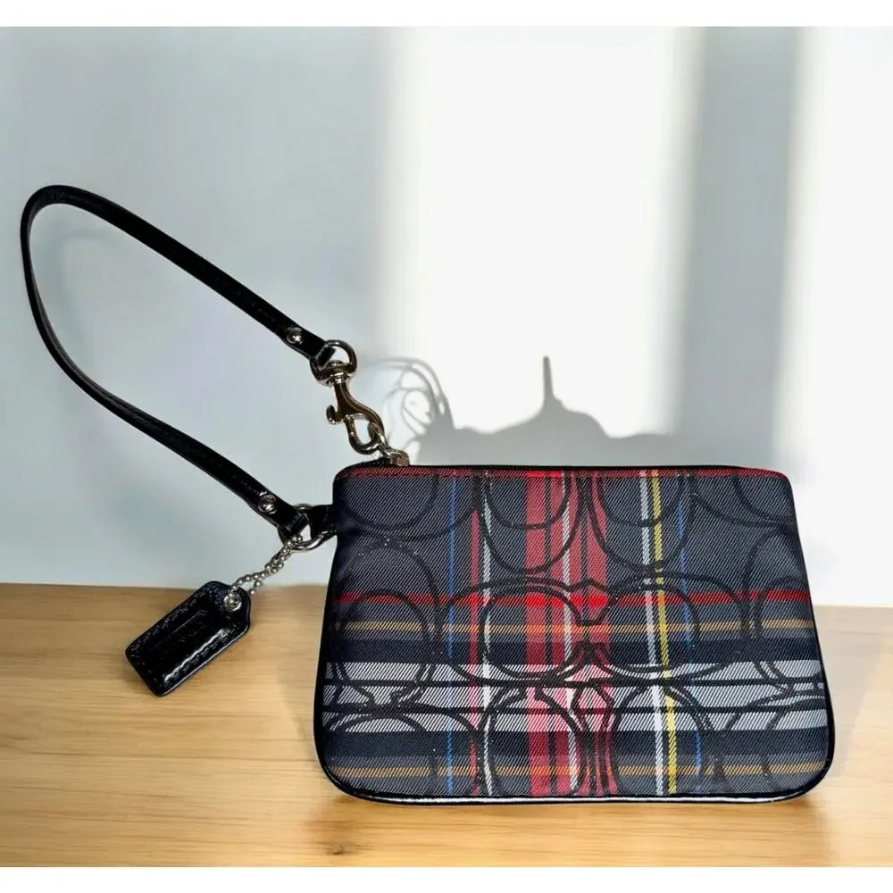 Y2K Coach F15487 Soho Pleated Signature Tartan Hobo Bag 3 Piece Set
